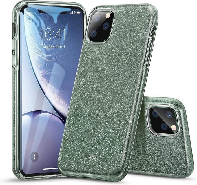 ESR Makeup TPU + PC Glitter-case Geschikt voor iPhone 11 PRO (5.8) - dennengroen