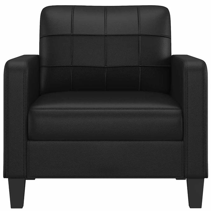 vidaXL - Fauteuil - 60 - cm - kunstleer - zwart