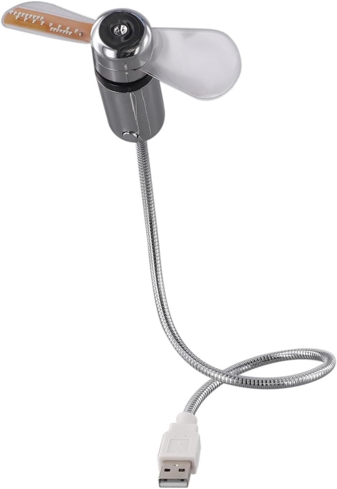 Computerventilator - Klok - Mini Ventilator - USB - Met LED-tijdweergave - Draagbaar - Handig - Energiebesparend - Perfect voor desktops - Laptops en tablets
