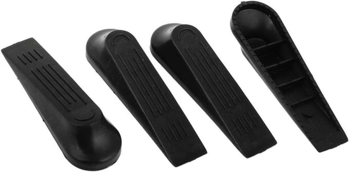 Deurstopper Set - Wig Stopper - Voorkom Dichtslaan - Antislip Oppervlak - 4 Stuks - Zwart