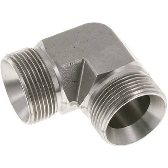 90° L-Koppeling G1 1/4'' Hoge Druk RVS  60° Conus 190bar Hydrauliek