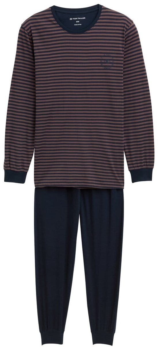 Tom Tailor - Pyjamaset met gestreept patroon - Maat 54 - brown-dark-ringlet