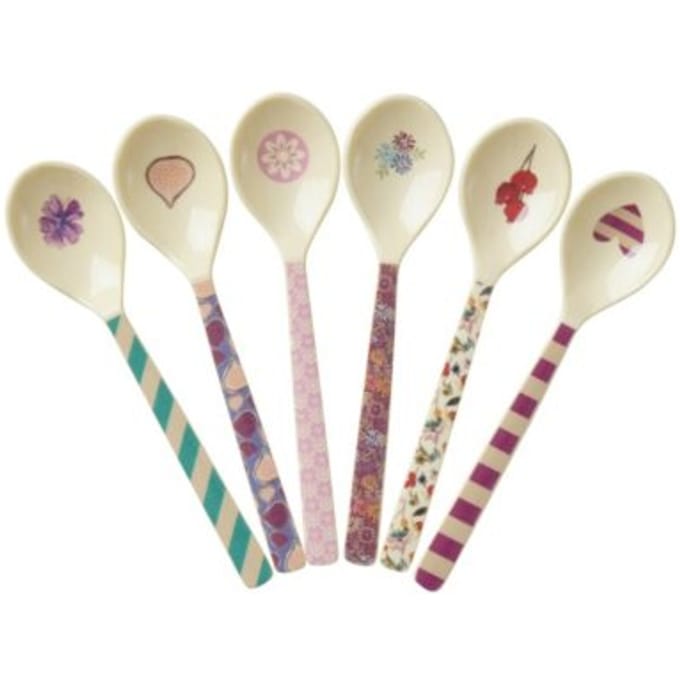 Rice melamine theelepel viva la vida assorti