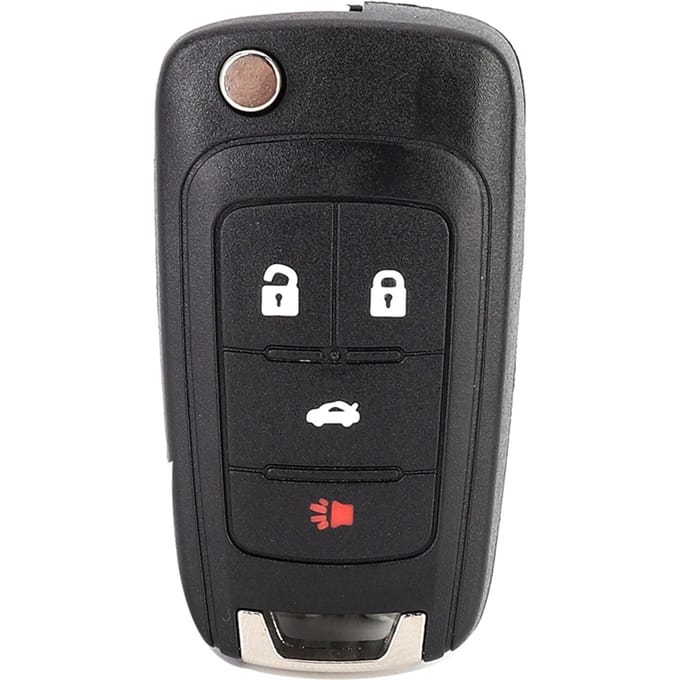 Boîtier de clé télécommande pliante 4 boutons de voiture Noir Remplacement pour Camaro 2010 2013 gray