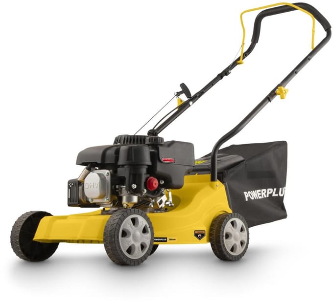 Powerplus benzine grasmaaier - 132cc - 39 cm, 3 maaihoogtes, 35L zak