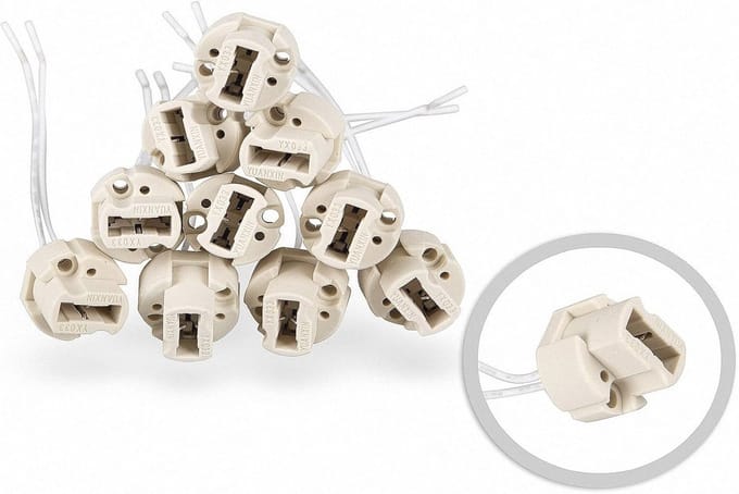 Keramische VDE-fitting voor G9 - Set van 10 met 12,5 cm kabel