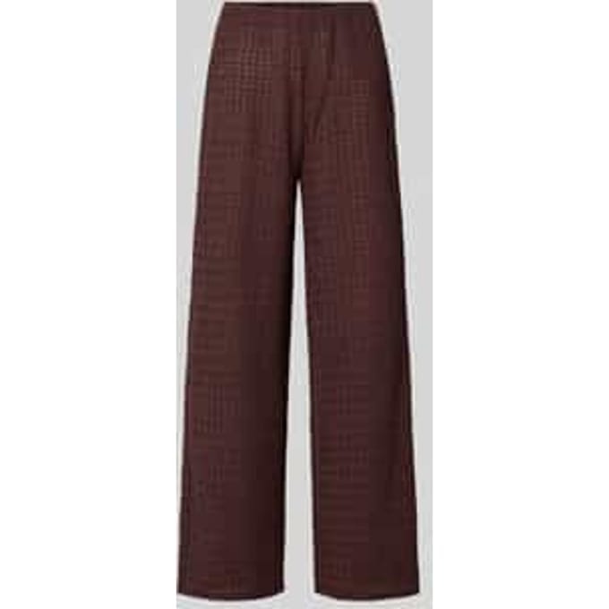 broek met rechte pijpen in structuurlook model 'ILSE'