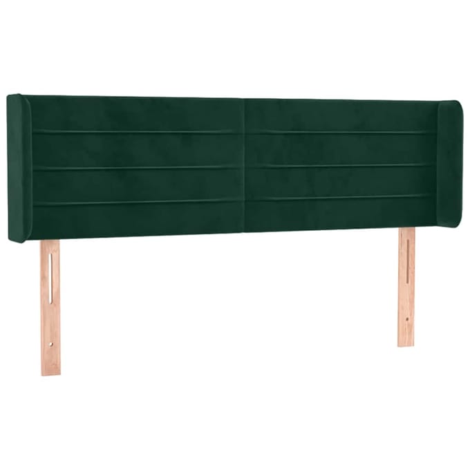 vidaXL - Hoofdbord - LED - 147x16x78/88 - cm - fluweel - donkergroen