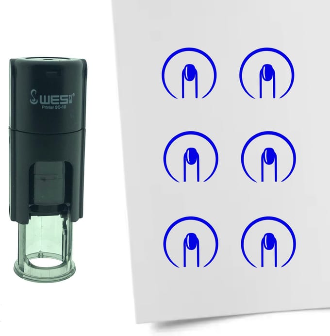CombiCraft Stempel Nagels 10mm rond - blauwe inkt