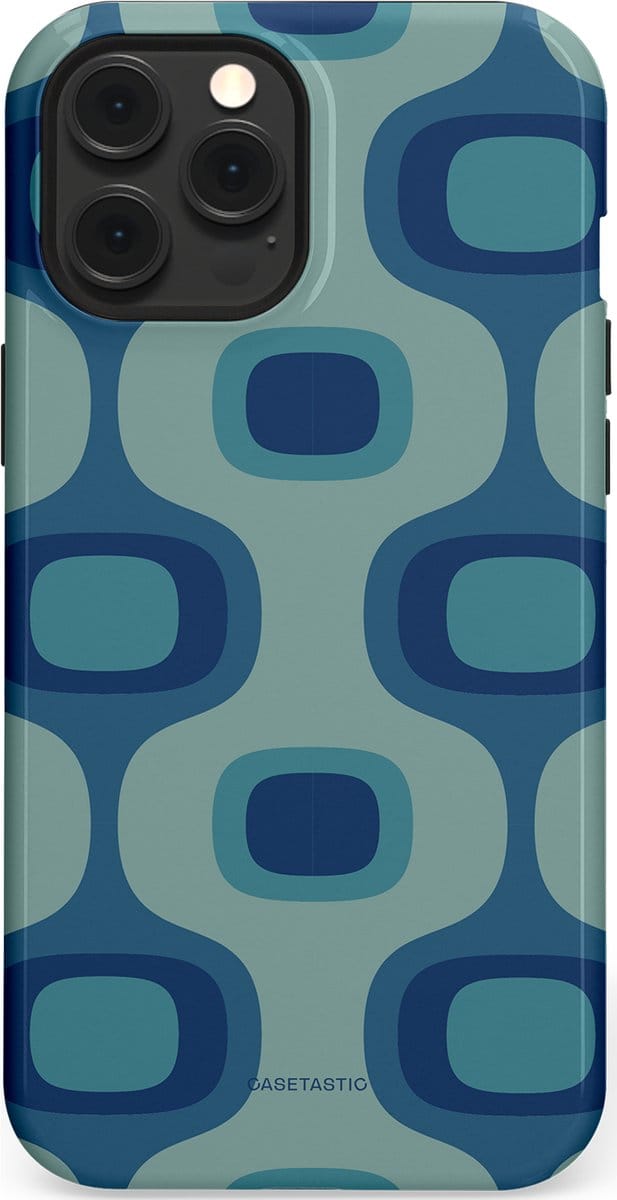 Casetastic hoesje geschikt voor Apple iPhone 12 Pro Max - MagSafe - Dubbellaagse bescherming - Vintage Flow - Fashion Case - Petrol Saliegroen