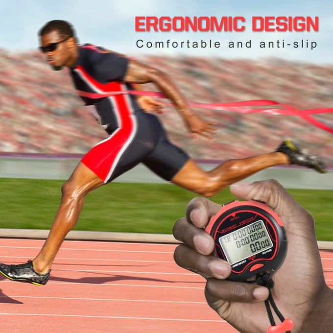 Professionele digitale stopwatch-timer Waterdichte digitale handheld LCD-timer Chronograaf sport Type 60 gray