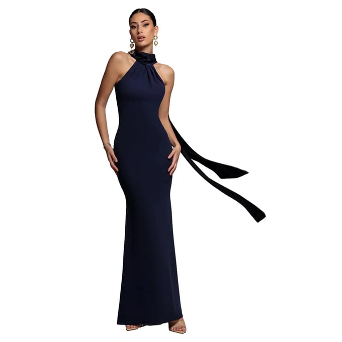 Satin Scuba en Velours Rugvrouw Goddiva Maxi