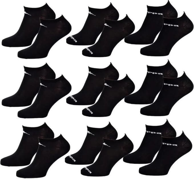 Kappa sneakersokken 9 paar zwart maat 43/46