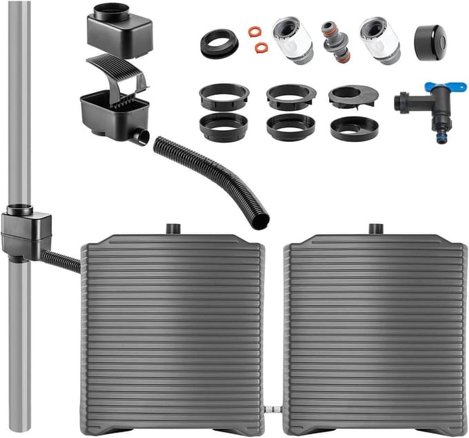 Regenton - Waterton Opslag - Water Verzamelen - Modulaire Constructie - 126 Liter - Antraciet