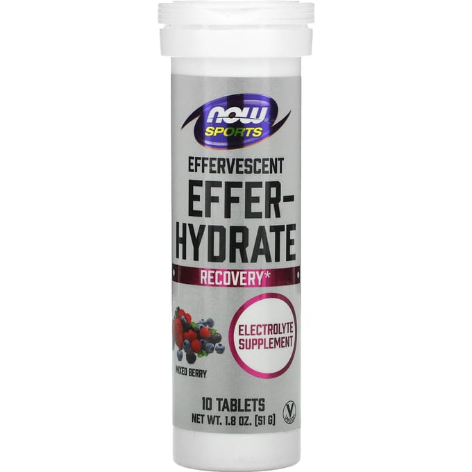 Now Foods Effer-Hydrate (10 serv) Mixed Berry - Intra- & Post-Workout - voor na de training