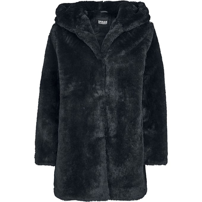 Urban Classics Hooded Teddy Dames Tussenseizoensjas - zwart - 3XL