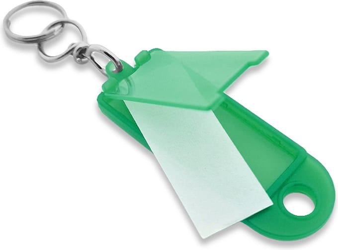 Openklapbare sleutellabels groen 60x22mm - 100 stuks