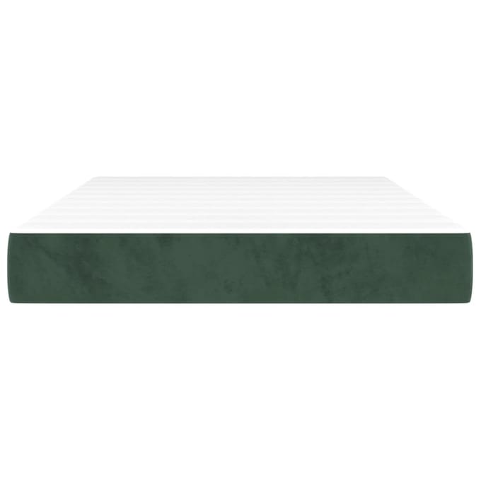 vidaXL - Pocketveringmatras - medium - 120x200x20 - cm - fluweel - donkergroen