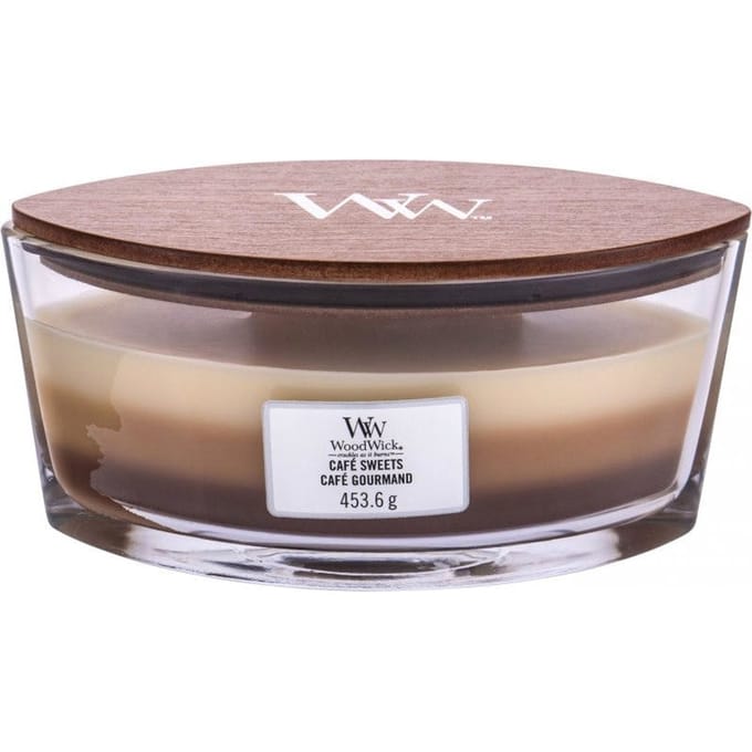 WoodWick Trilogy Ellipse Heartwick Caf&eacute; Sweets 453 g
