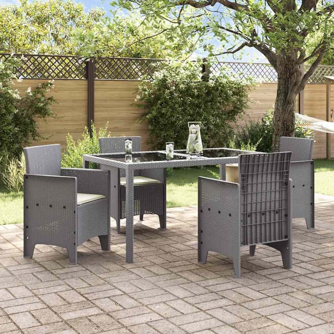 vidaXL Tuinstoel 4 pcs Lichtgrijs 53 x 49 x 85 cm Polypropyleen
