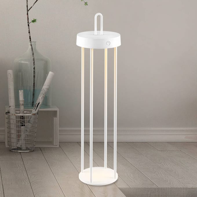 JUST LIGHT. GmbH JUST LIGHT. Anselm LED tafellamp, wit, 50 cm, ijzer