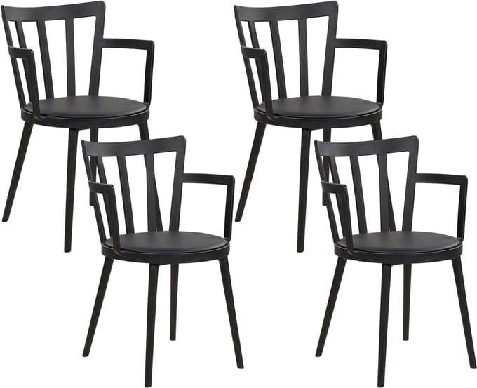 MORILL - Stoel set van 4 - Zwart - Kunststof