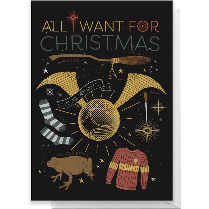 Harry Potter All I Want For Christmas Greetings Card - Standard Card