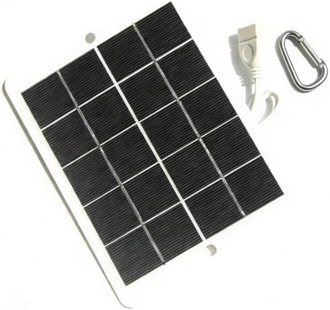 Draagbare Solar Opladen Panel, Solar USB Charger Panel 3W 5V, Met Karabijnhaak Clip, Voor Camping Wandelen En Outdoor