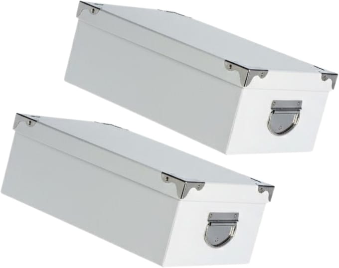 5Five Spullen Opbergdoos box - 2x - wit - 28 x 20 x 11 cm - Karton - Diverse toepassingen - Opslagbox