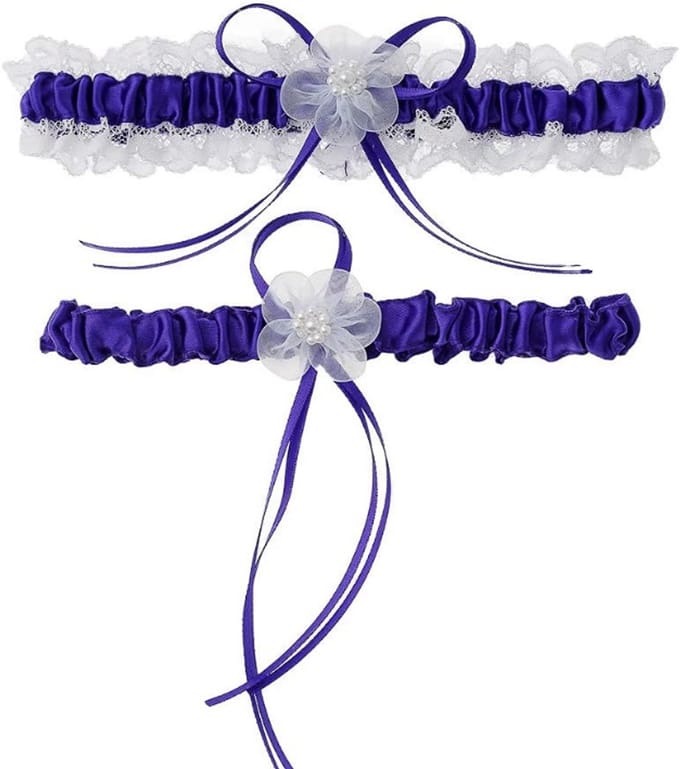Scoby - Kousenband - Bruid Accessoire - Stretch Garter - One Size - Blauw