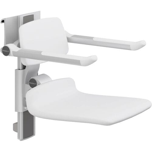 Pressalit PLUS shower seat 450 height adjustable with backrest and armrest R7464000