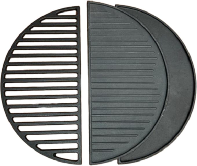 Set half grillrooster en grillplaat - gietijzer - L - 42,5 cm - preseasoned