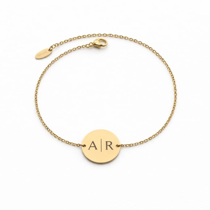 Munt Armband met 2 Initialen Goud