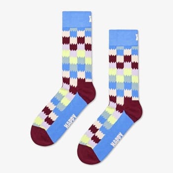Happy Socks Dizzy Check Sock - unisex sokken - blauw - Unisex - Maat: 36 - 40