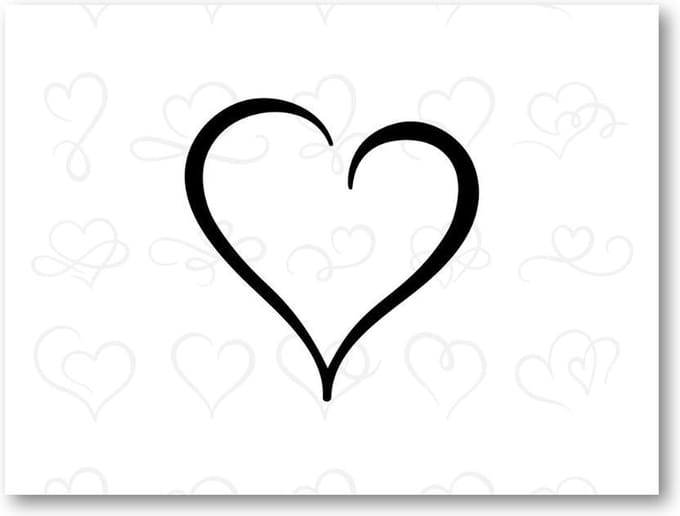 Hart - Harten patroon - Zwart/Wit - 40x30 Canvas Liggend - Minimalist