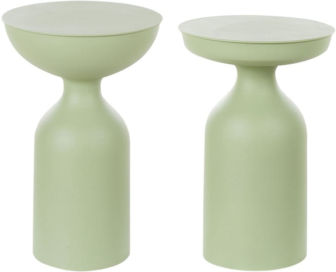 COTA/TENJO - Bijzettafel set van 2 - Lichtgroen - Metaal