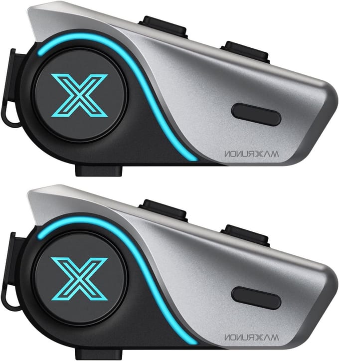 Motorfiets Helm Headset - Motor Intercom - Communicatie Tijdens Rit - Audio Multitasking - 1000m Bereik - Grijs