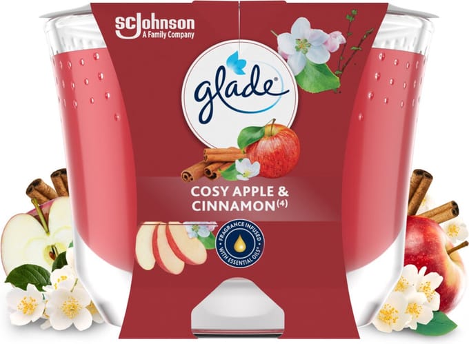 Glade Geurkaars Apple & Cinnamon 100% Raapzaadwax - 204 gr