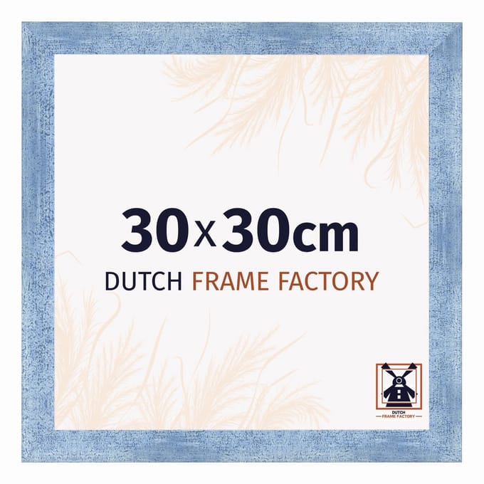 Fotolijst 30x30 cm - MDF - Helder Blauw Geveegd - Praag