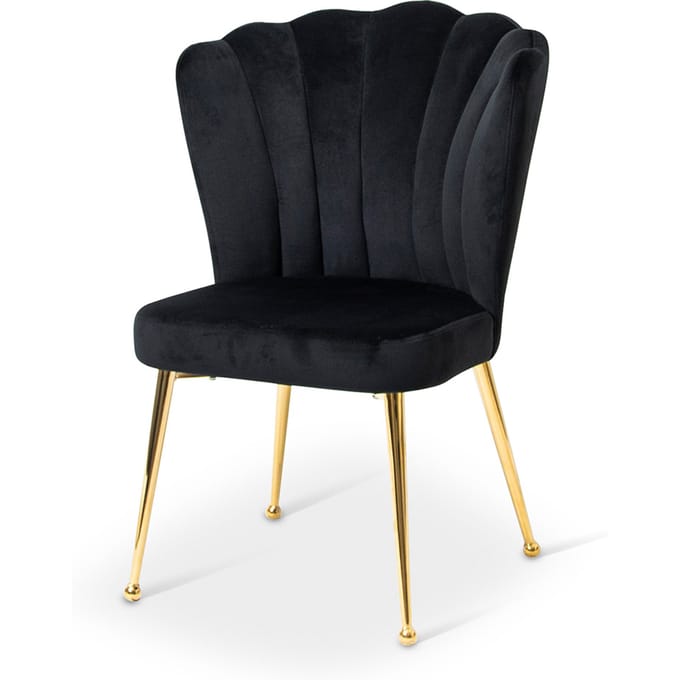 Milton & Oldbrook Velvet Eetkamerstoel Vienna Zwart