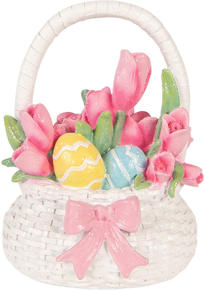 Clayre & Eef Paas Mandje 14x11x18 cm Wit Kunststof