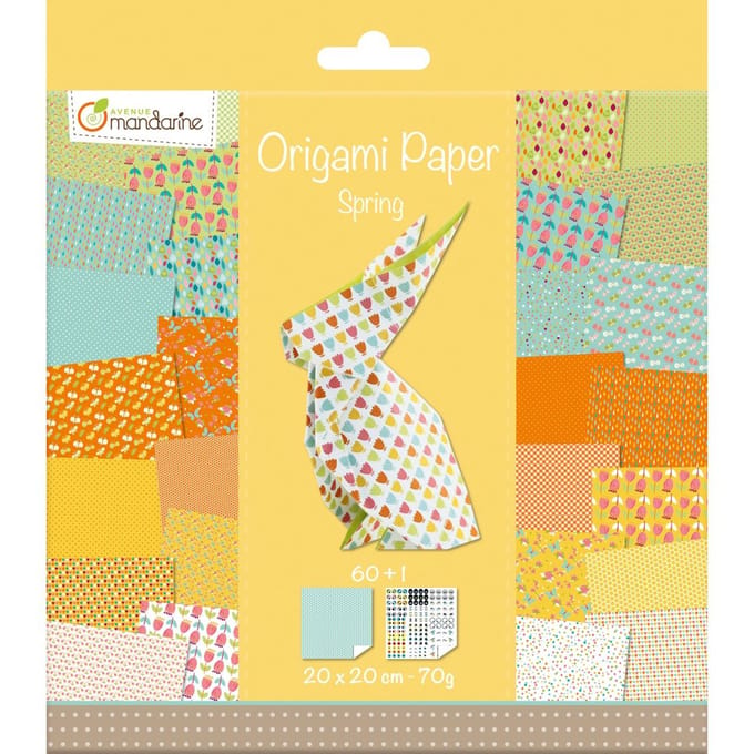 Origami papier Spring, 60 vel 70g 20 x 20 cm - met motief