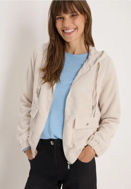 Corduroy jas met capuchon