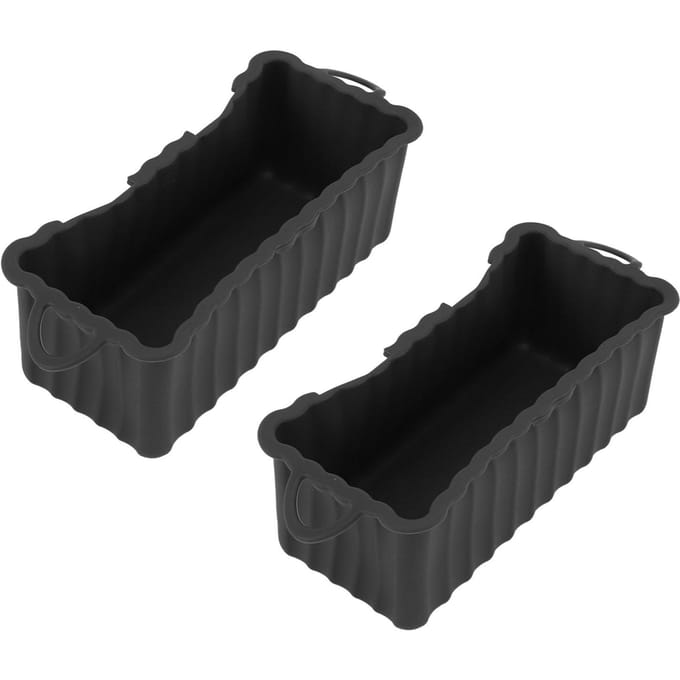 2 STUKS Silicone Vetopvangbak voor Blackstone Bakplaat Herbruikbare Rechthoekige Vetopvangbeker Voering voor Kamperen Barbecue zwart