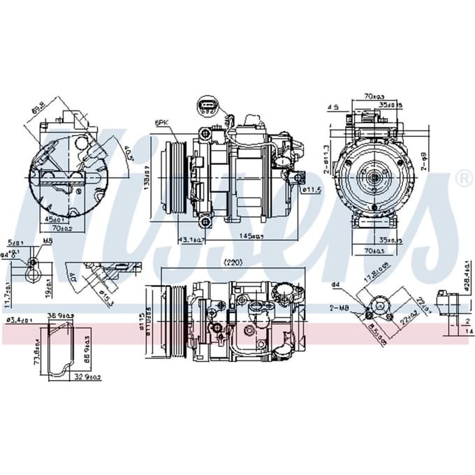 Compressor, airconditioner NISSENS 89599