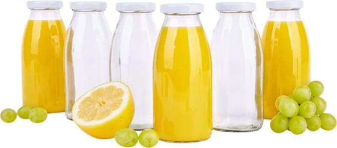 Set van 6 Hansa fles 250ml deksel To 43 wit