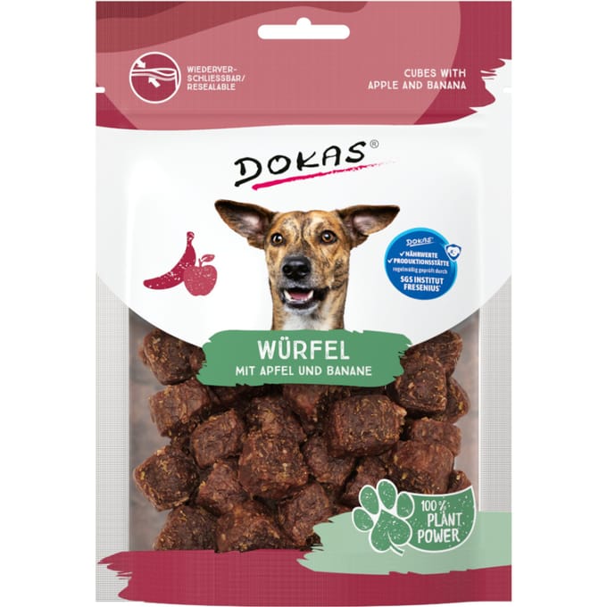 Voordeelpakket: 4x 105g Dokas blokjes met appel en banaan hondensnacks