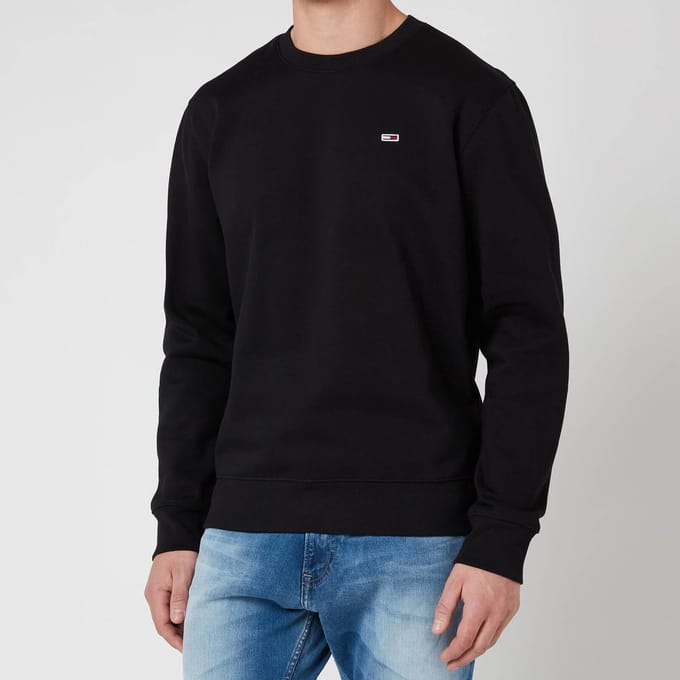 Tommy Jeans | Regular fleece crew neck | Zwart | M