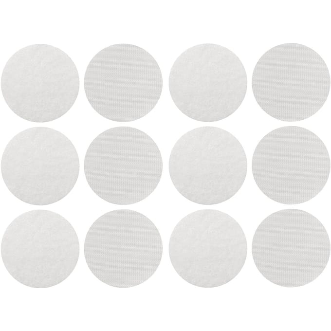Lot de 6 coussinets antidérapants ronds auto-adhésifs avec crochet et boucle pour fixation de feuilles blanc