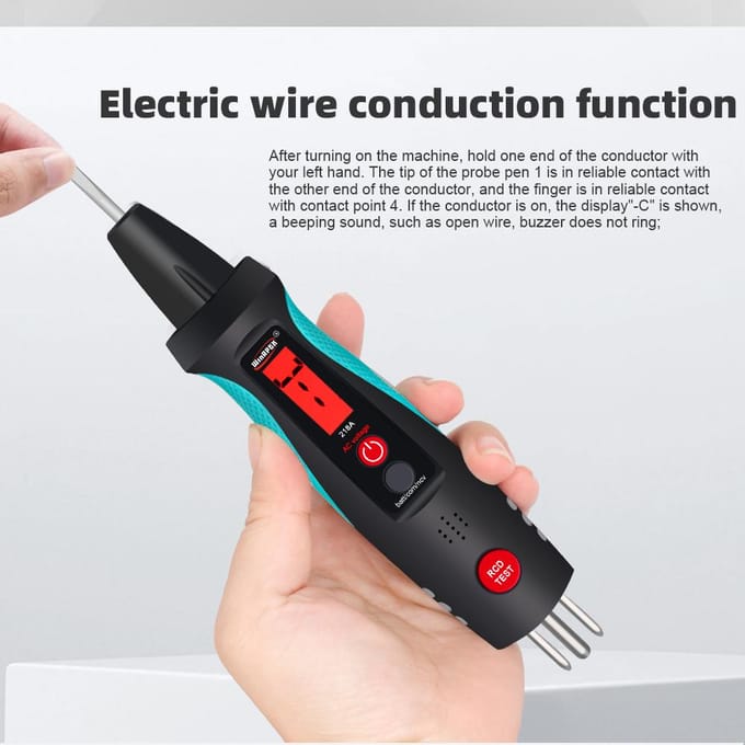 Analyseur de circuit de prise 2 en 1 Testeur de tension intelligent Testeur de prise 12-300ACV Batterie 1,5 V 9 V multicolore